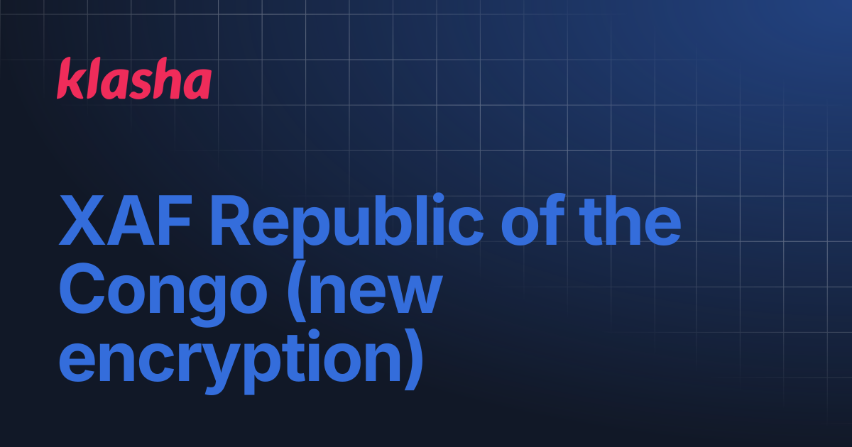 XAF Republic of the Congo (new encryption) | API Documentation