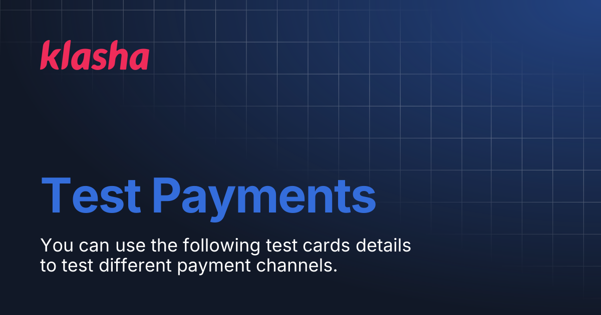 Test Payments | API Documentation
